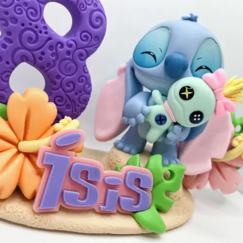 Vela Stitch e Xepa - Biscuit (personalizada)
