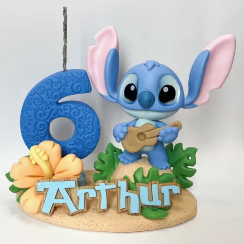 Vela Stitch Menino- Biscuit (personalizada)