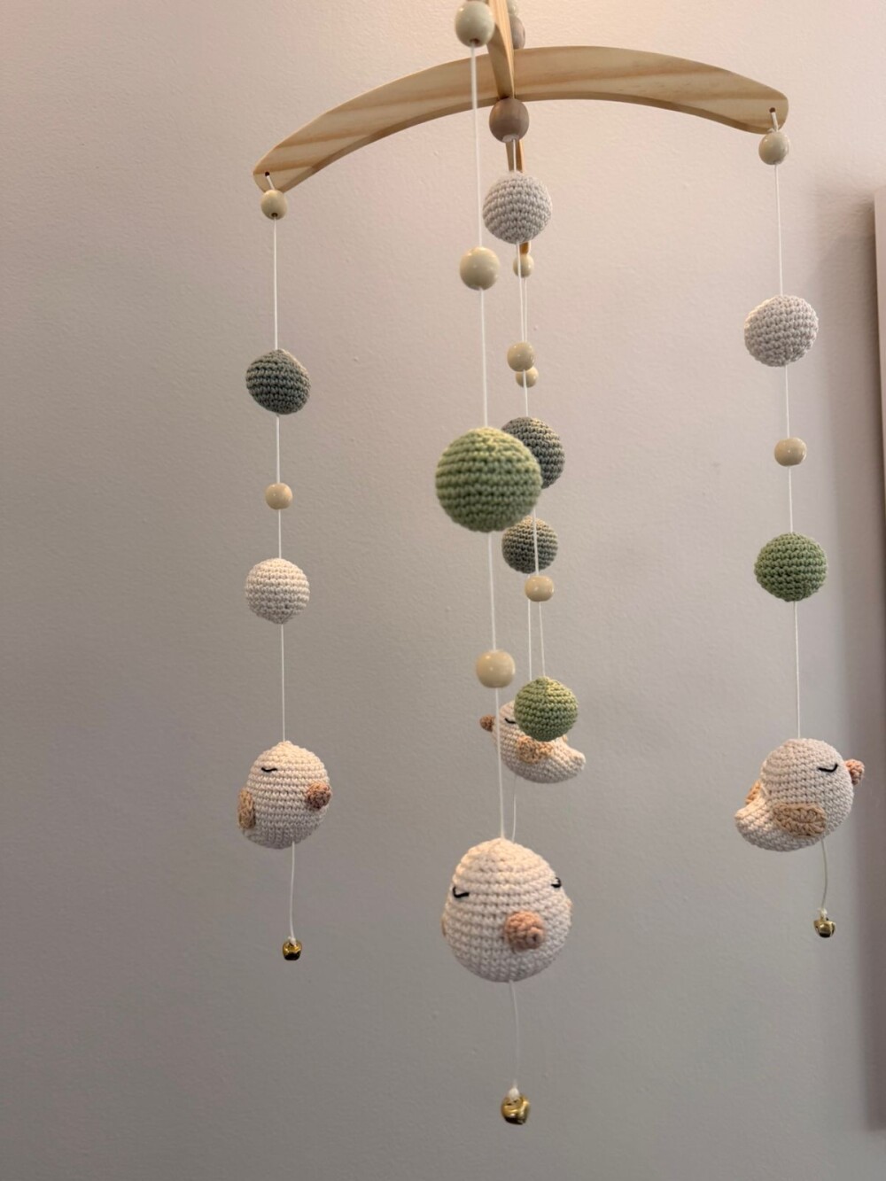 Móbile de berço em Amigurumi - Passarinhos Sonhadores