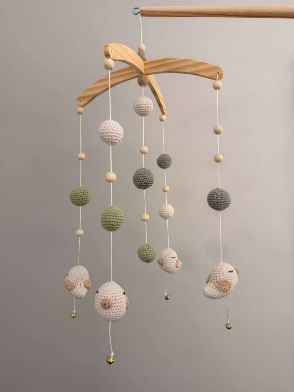 Móbile de berço em Amigurumi - Passarinhos Sonhadores