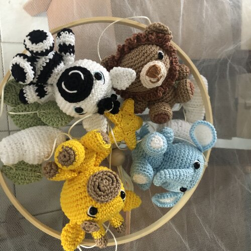 Móbile em Amigurumi Baby Safári