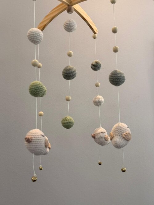 Móbile de berço em Amigurumi - Passarinhos Sonhadores