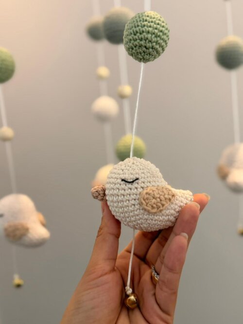 Móbile de berço em Amigurumi - Passarinhos Sonhadores