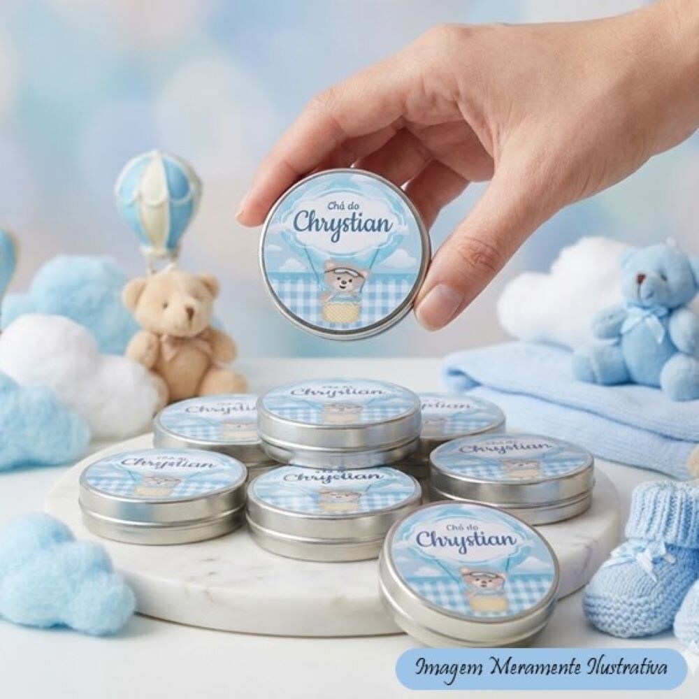 Latinhas Personalizadas para Chá de Bebê –Tema Ursinho Baloei
