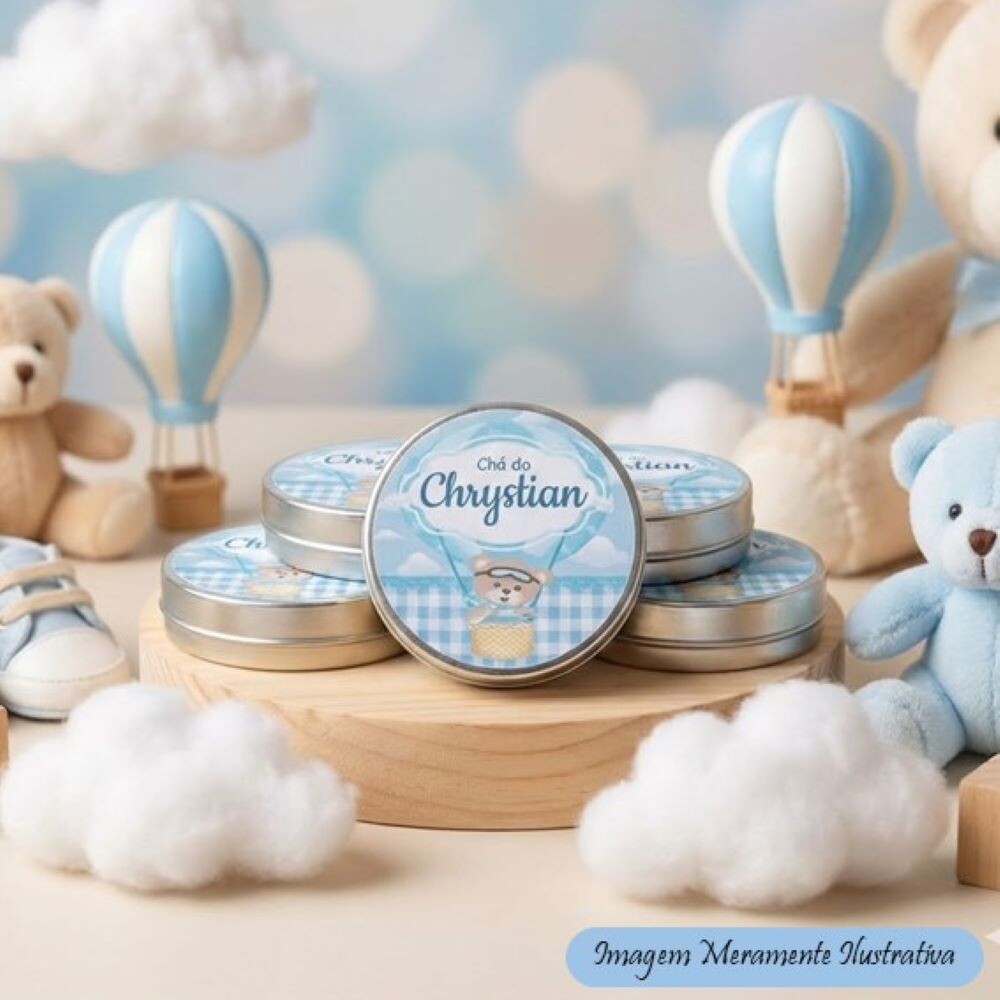 Latinhas Personalizadas para Chá de Bebê –Tema Ursinho Baloei