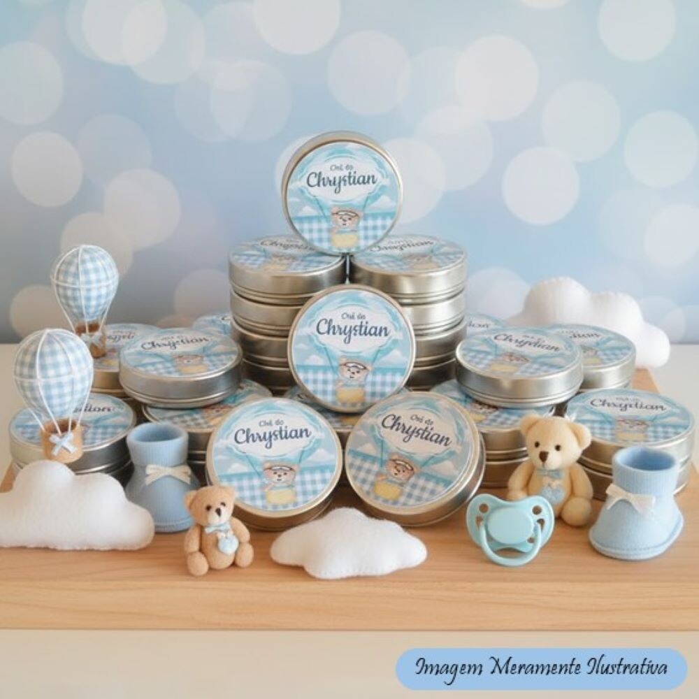 Latinhas Personalizadas para Chá de Bebê –Tema Ursinho Baloei