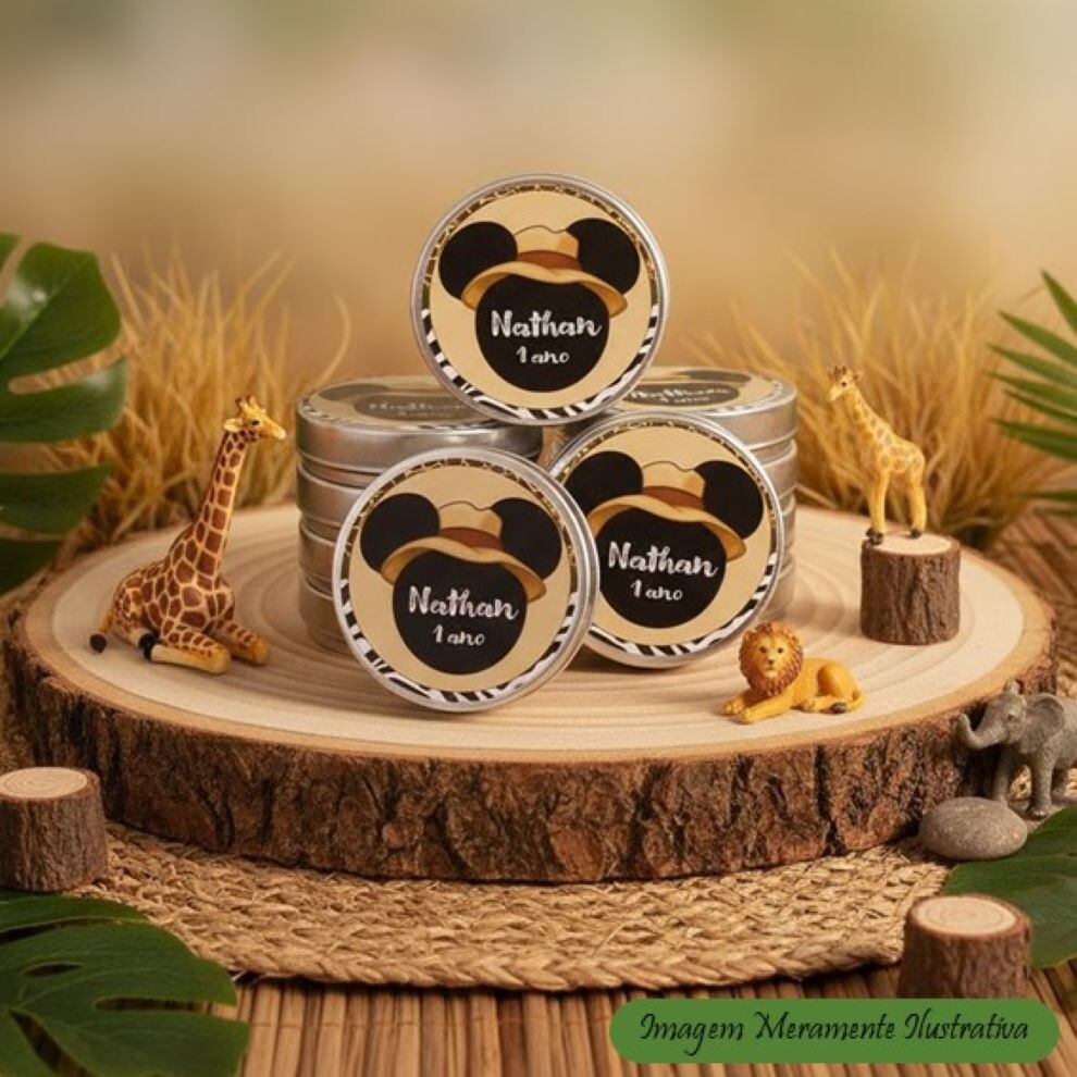 Latinhas Personalizadas Tema Mouse Safari - Encante sua festa