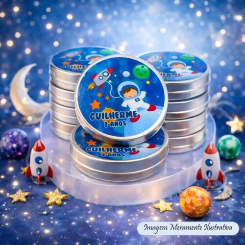 Latinhas Astronauta Personalizadas - Festa Infantil Tema Espaço
