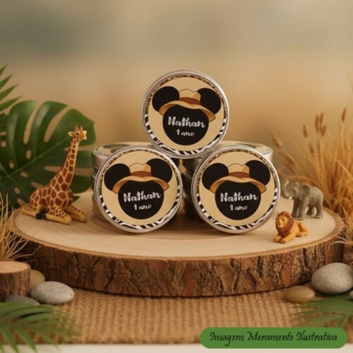 Latinhas Personalizadas Tema Mouse Safari - Encante sua festa