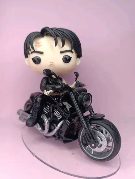 Jungkook - na Moto Sessão Fotográfica Funko em Biscuit Artes