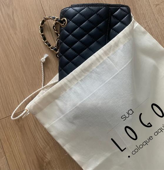100 Dust Bags em Cretone Branco - 30 x 45cm