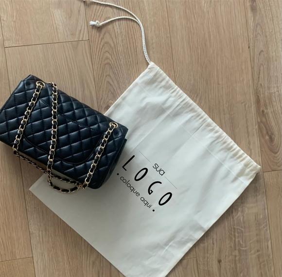 100 Dust Bags em Cretone Branco - 30 x 45cm