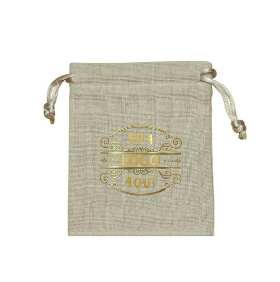 100 Sacos em Linho Personalizados - 10x12cm