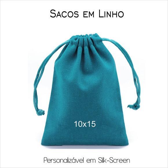 100 Sacos em Linho Personalizados - 10x15