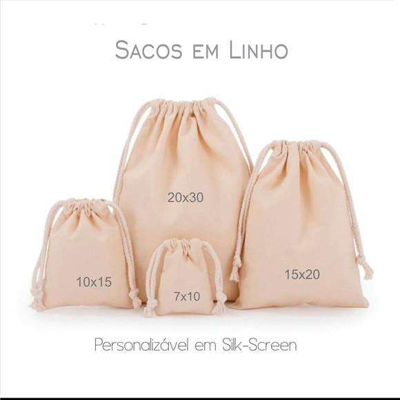 100 Sacos em Linho Personalizados - 7x10