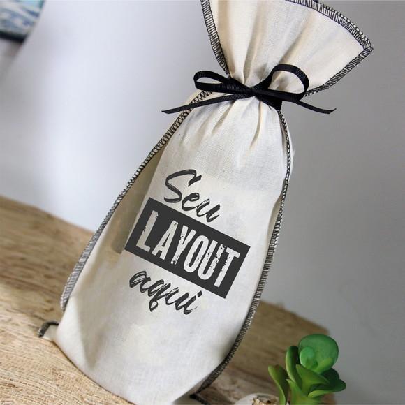 15 Sacos para Vinho em Algodão c/ Fita - 15 x 35cm