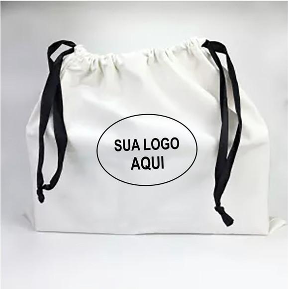 150 Sacolas em Algodão Cru Personalizadas - 40 x 40cm