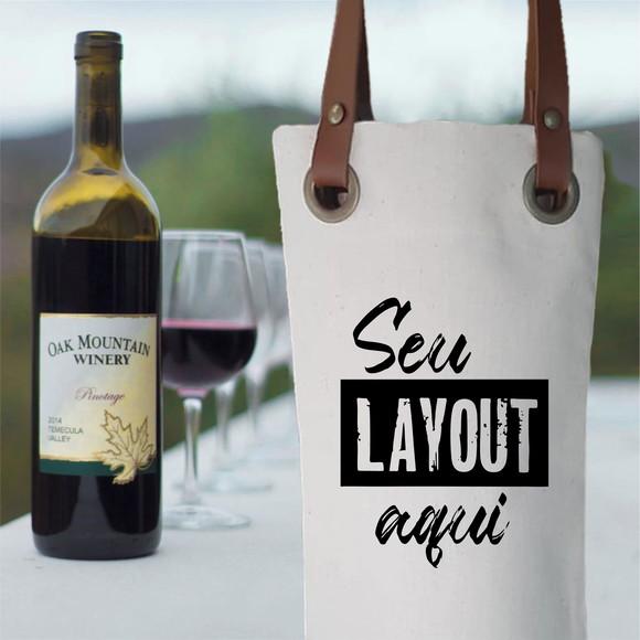 50 Sacos para Vinho em Algodão c/ Alça - 15 x 35cm