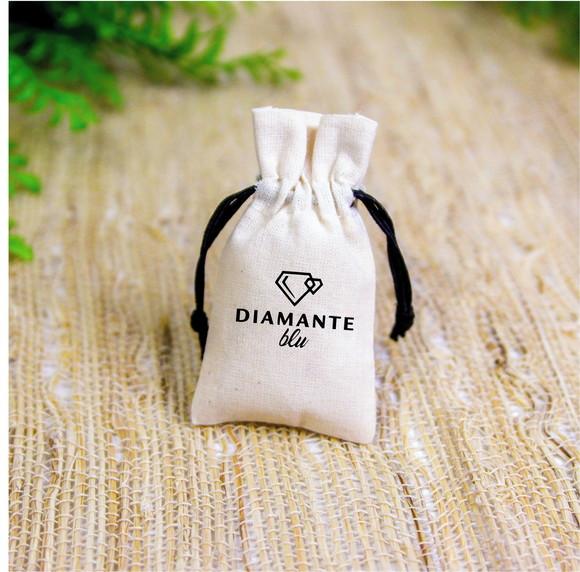 50 Saq. de Algodão Cru Personalizados c/ Babado - 5 x 7cm