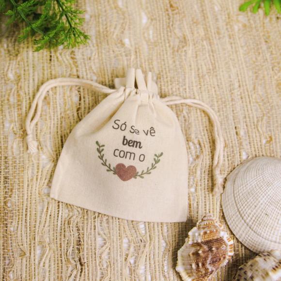 50 Saq. de Algodão Cru Personalizados c/ Babados - 10 x 10cm