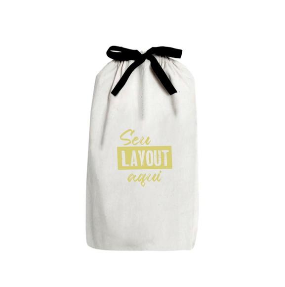 50 Saq. de Algodão Cru Personalizados c/ Fita - 15 x 40cm