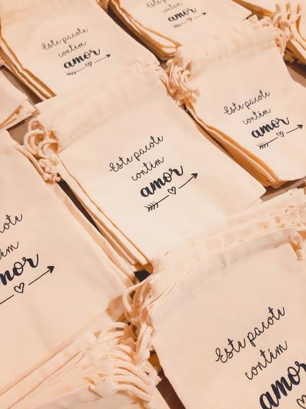 50 Saquinhos de Algodão Cru Personalizados - 10 x 7cm