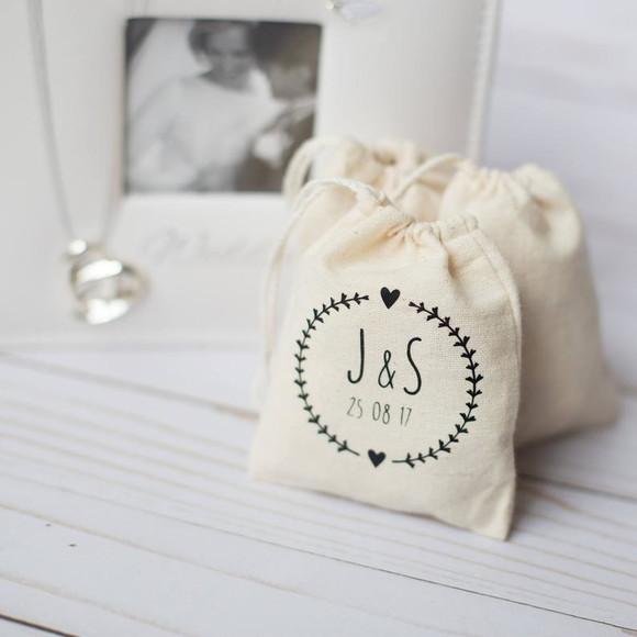 50 Saquinhos de Algodão Cru Personalizados - 20 x 25cm