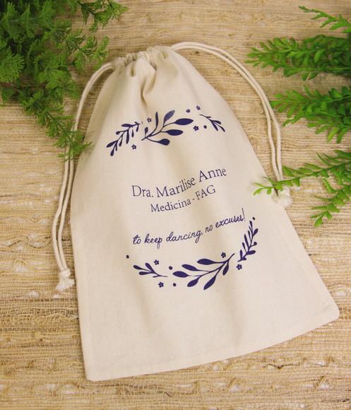 50 Saquinhos de Algodão Cru Personalizados - 20 x 30cm