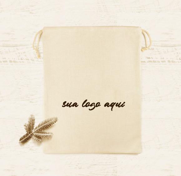 50 Saquinhos de Algodão Cru Personalizados - 25 x 30cm