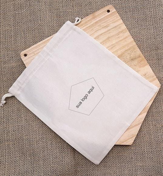 50 Saquinhos De Algodão Cru Personalizados - 30 X 30 Cm