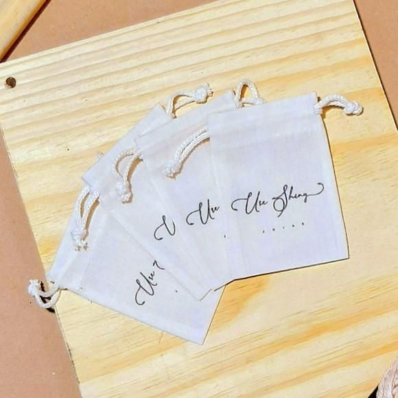 50 Saquinhos de Algodão Cru Personalizados - 6 x 8cm