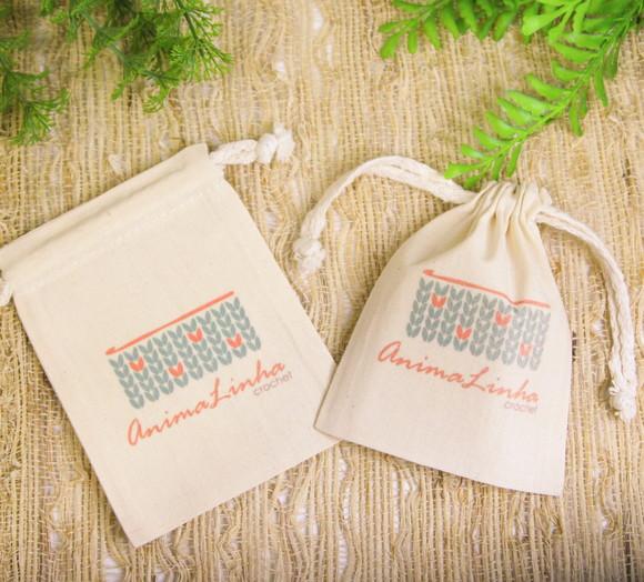50 Saquinhos de Algodão Cru Personalizados - 9 x 12cm