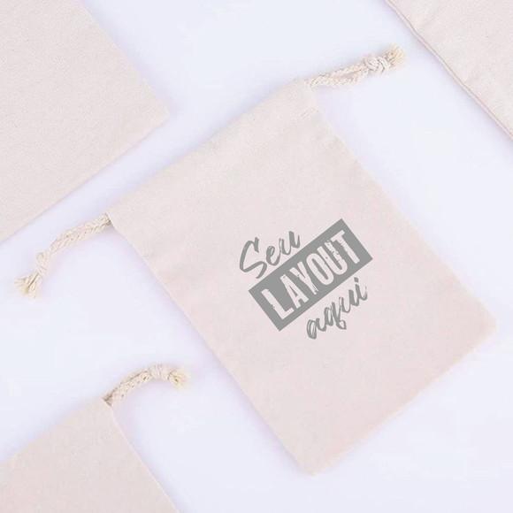 50 Saquinhos em Algodão Cru Personalizados - 10 x 15cm