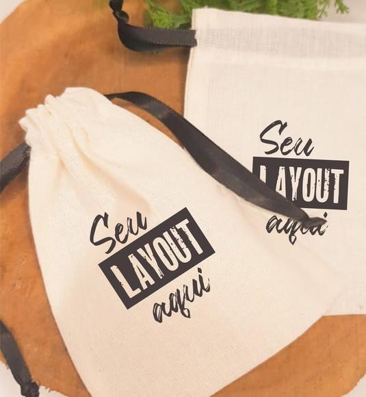 50 Saquinhos Personalizados e Gorgurão- 10 x 15cm