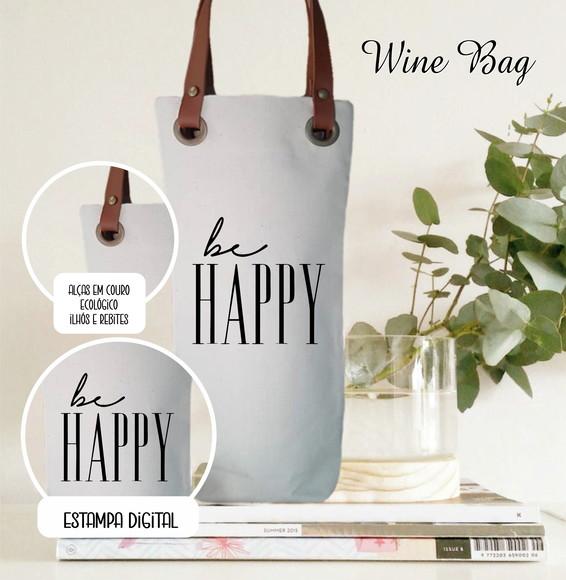 Wine Bag em Algodão e Alças Couro Ecológico - Wb294