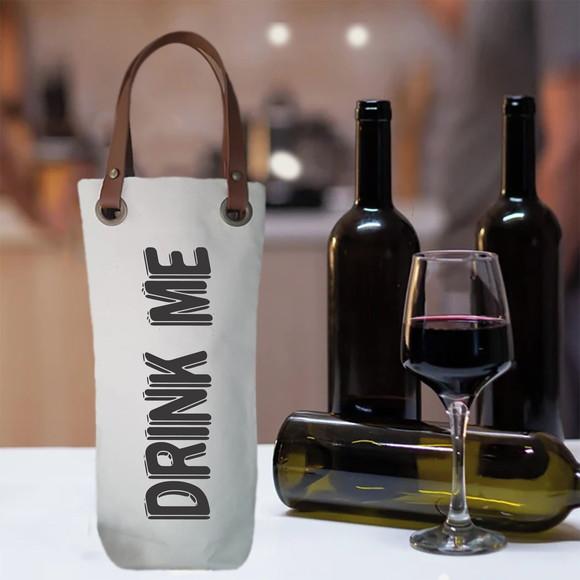 Wine Bag em Algodão e Alças Couro Ecológico - Wb308
