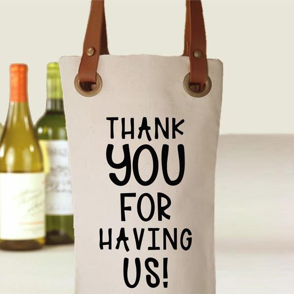 Wine Bag em Algodão e Alças Couro Ecológico - Wb510
