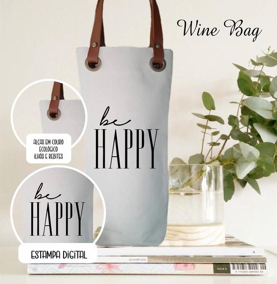 Wine Bag em Algodão e Alças Couro Ecológico - Wb308