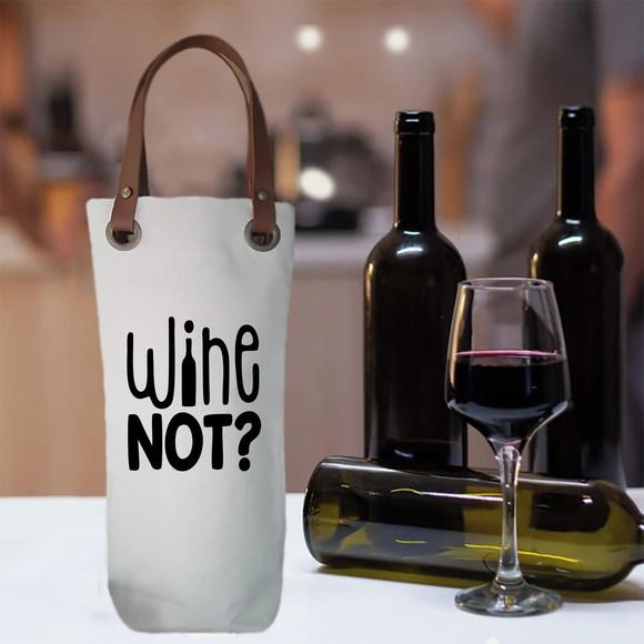 Wine Bag em Algodão e Alças Couro Ecológico - Wb310