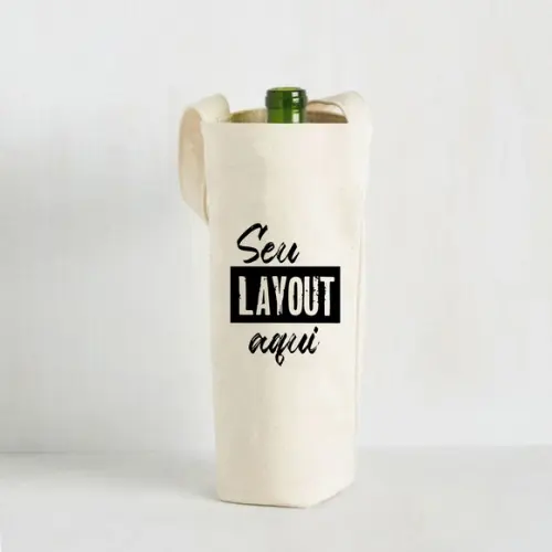 10 Sacos para Vinho em Algodão c/ Alça - 15 x 35cm