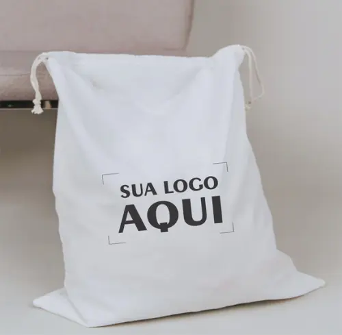 100 Dust Bags em Cretone Branco - 30 x 50cm
