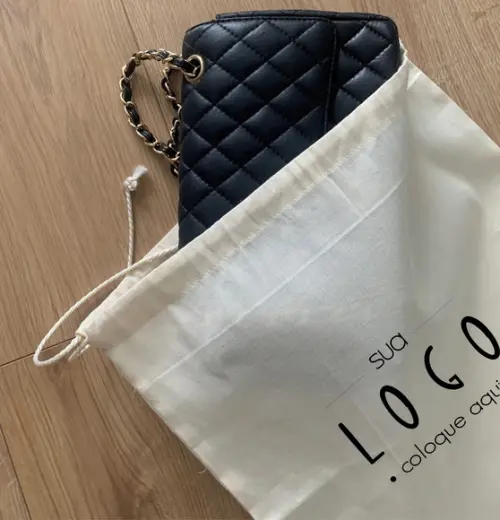 100 Dust Bags em Cretone Branco - 30 x 40cm