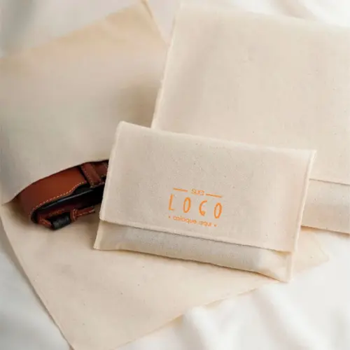 100 Envelopes em Algodão Cru - 10x15cm -