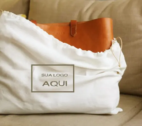 100 Sacolas em Algodão Cru Personalizadas - 40 x 40cm