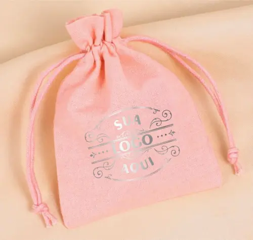 100 Sacos em Linho c/ Bbd Personalizados - 10x10