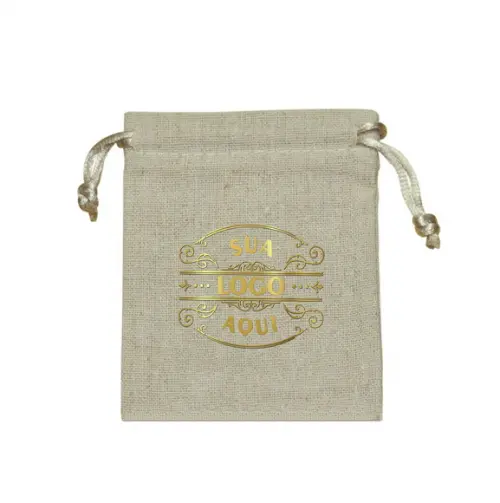 100 Sacos em Linho Personalizados - 10x12cm