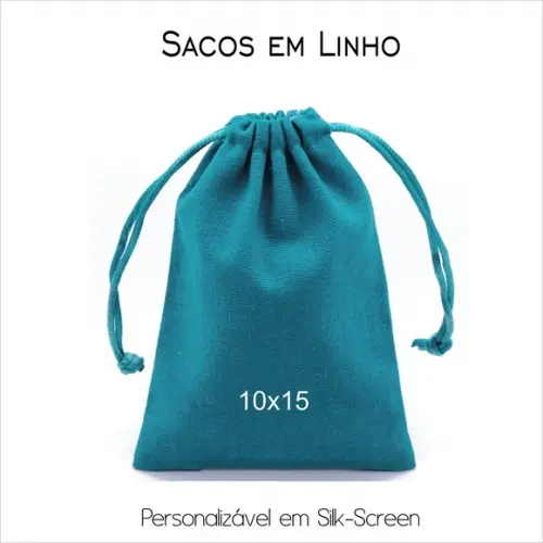 100 Sacos em Linho Personalizados - 10x15