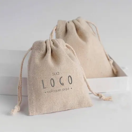 100 Sacos em Linho Personalizados - 7x10