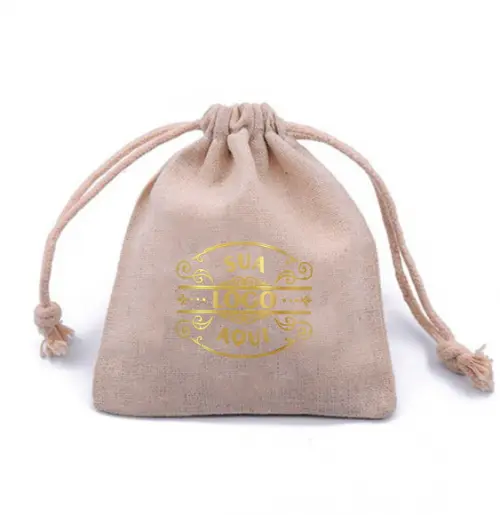 100 Sacos em Linho s/ Bbd Personalizados - 9x12