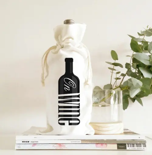 20 Sacos para Vinho em Algodão c Babado - 15 x 40cm